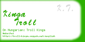 kinga troll business card